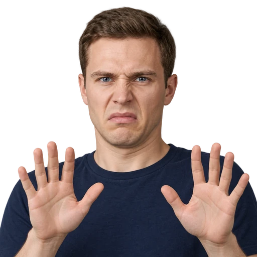 Disgusted reaction face generated from the same photo