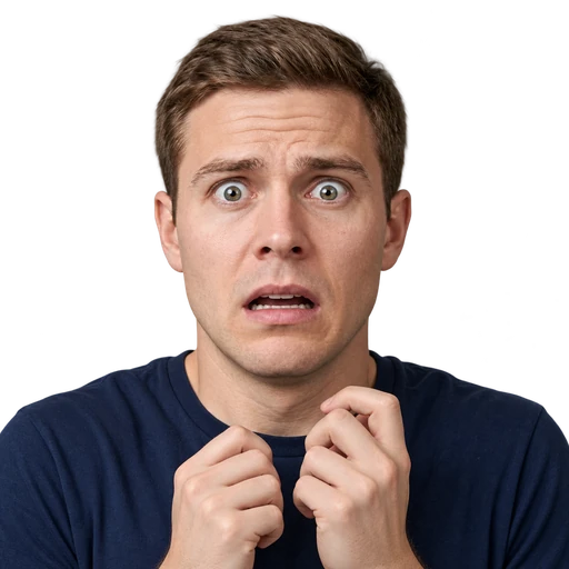Scared reaction face generated from the same photo